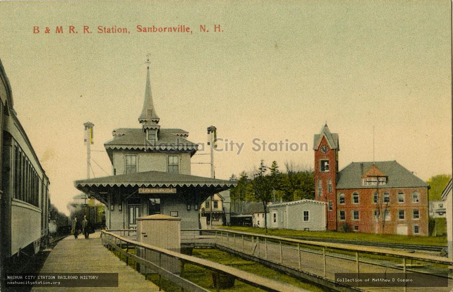 Postcard: Boston & Maine Railroad Station, Sanbornville, New Hampshire